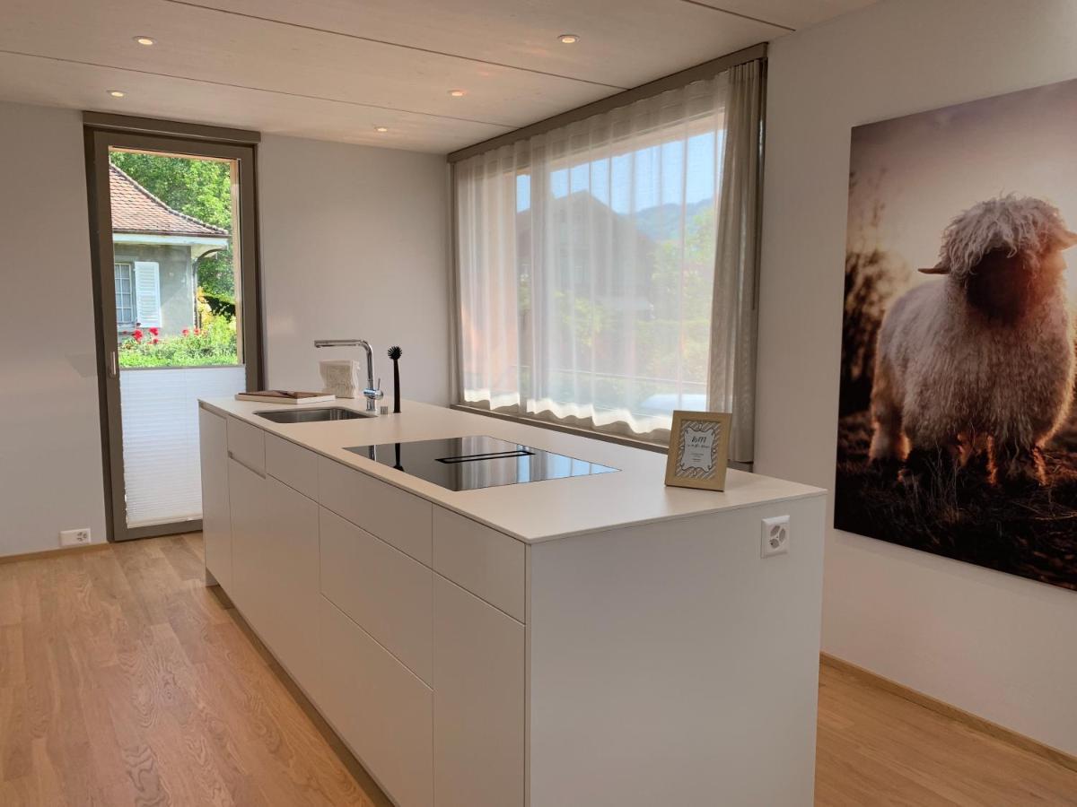 Seaside-Lodge, Top Apartment Spiez Bagian luar foto