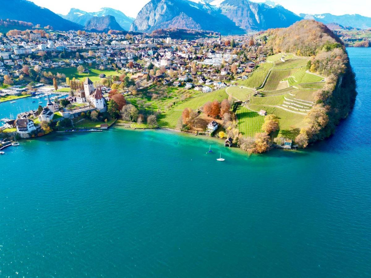 Seaside-Lodge, Top Apartment Spiez Bagian luar foto