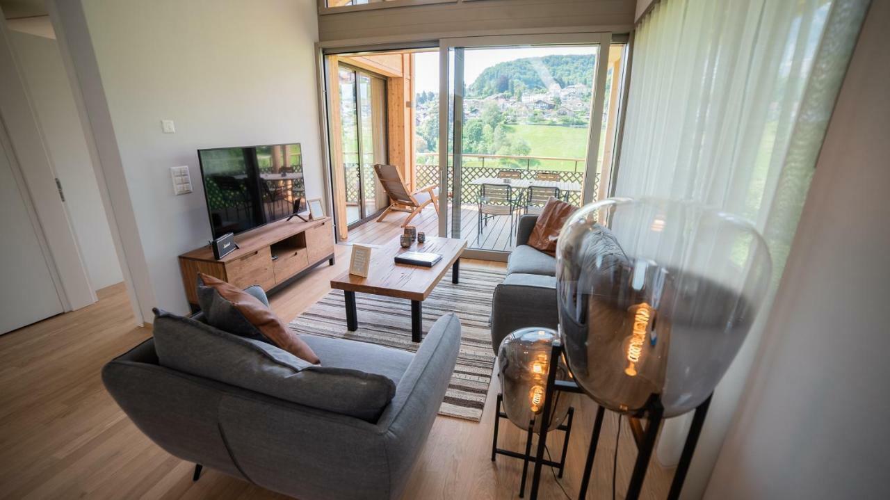 Seaside-Lodge, Top Apartment Spiez Bagian luar foto